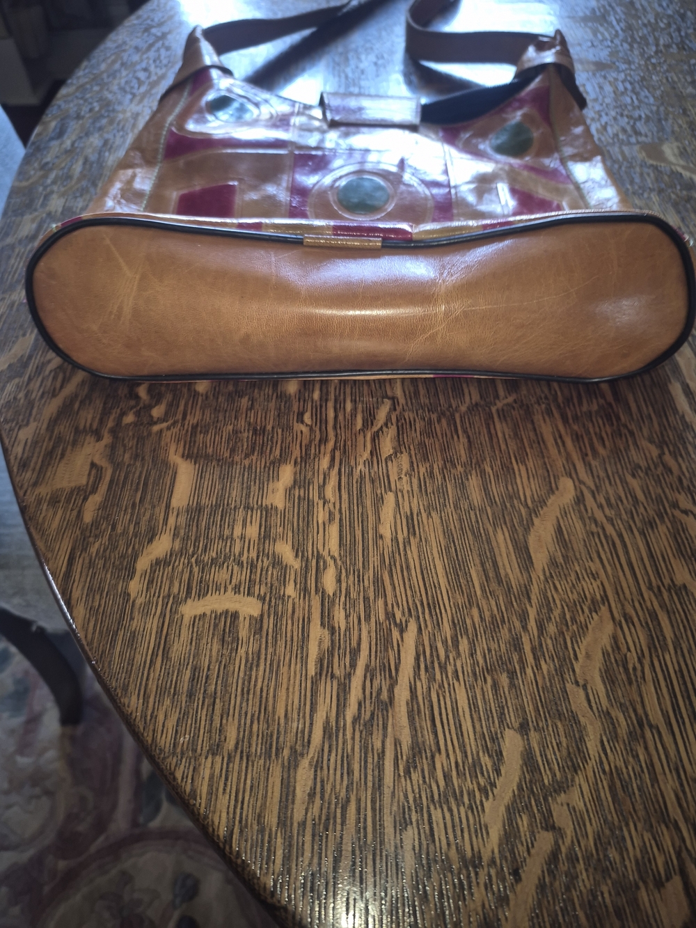 Vintage Patchwork Leather Boho Crossbody Bag - Picture 3 of 6